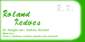 roland kedves business card